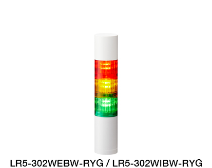 Torre de señalización LED Φ50 (compatible con control Ethernet / EtherNet/IP) Serie LR5-LAN