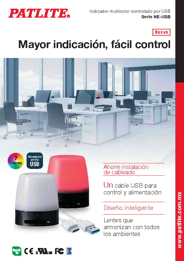 NE-USB<br>Indicador multicolor controlado por USB<br> 