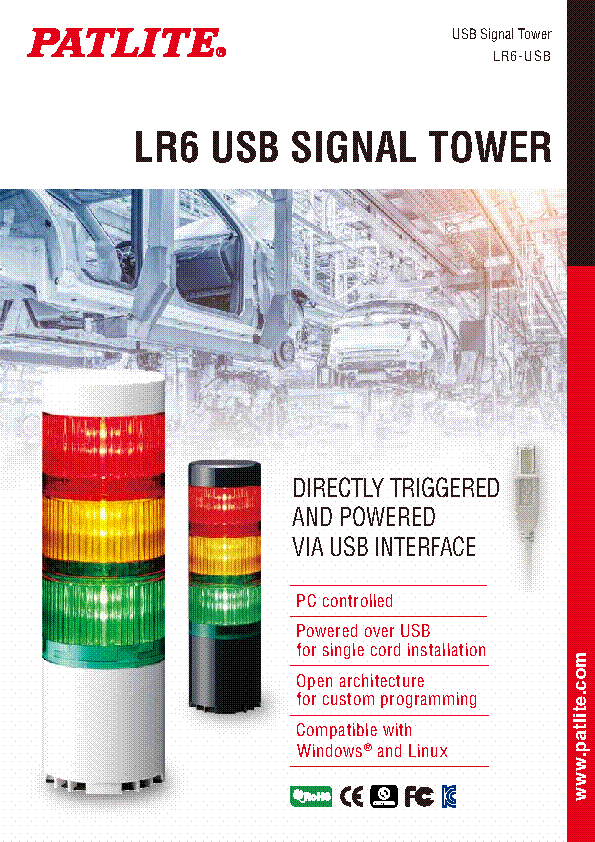 LR6-USB<br>Columna de señalización<br>USB<br>(versión inglés)