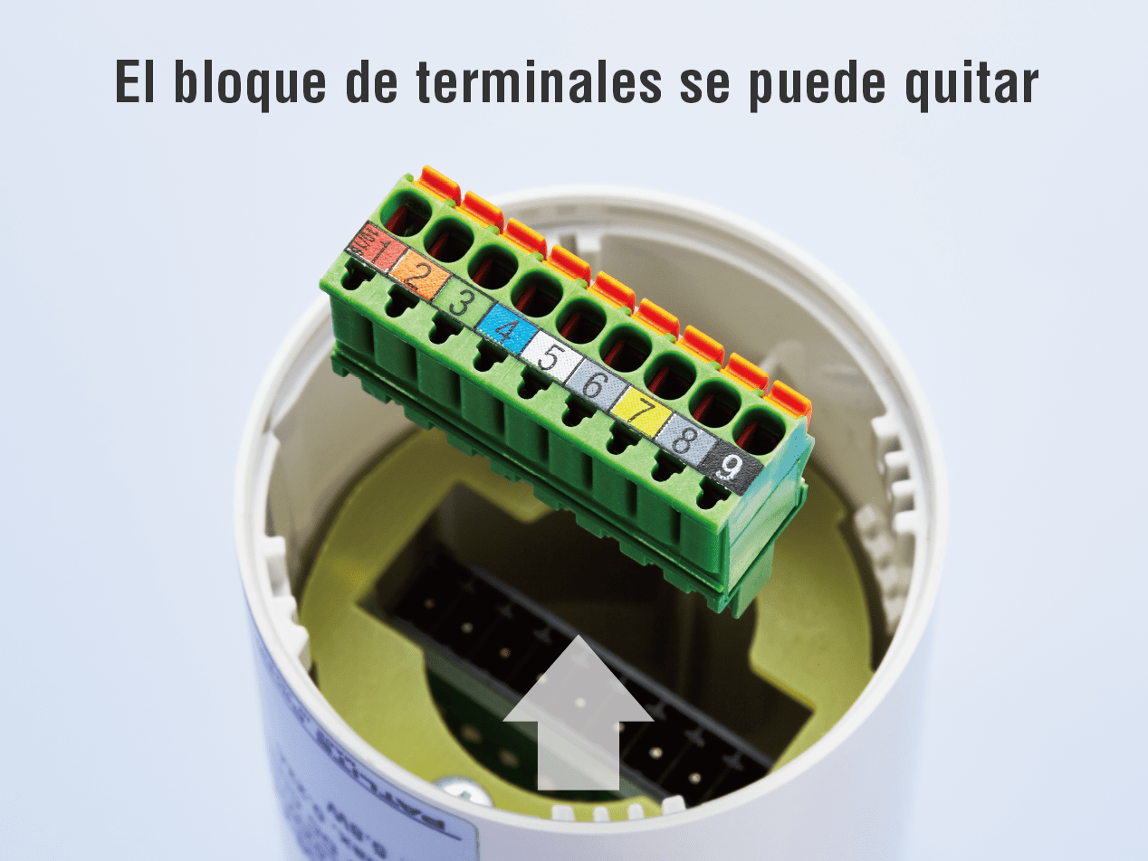 El bloque de terminales se puede quitar