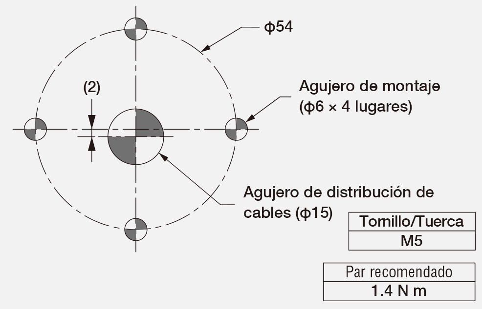 Dibujo de Dimensiones de Montaje